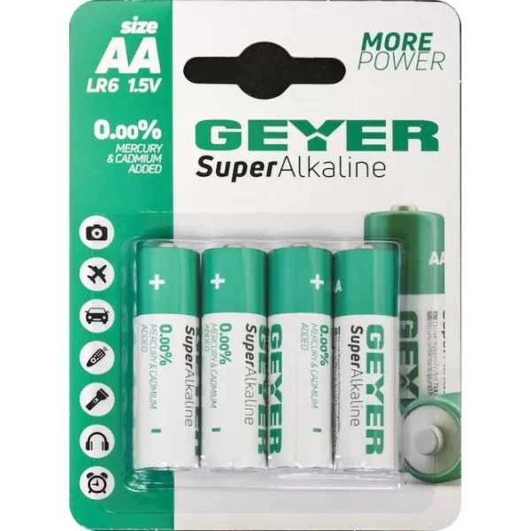 GEYER - Μπαταρίες Αλκαλικές ΑΑ/LR6 (4τεμ)